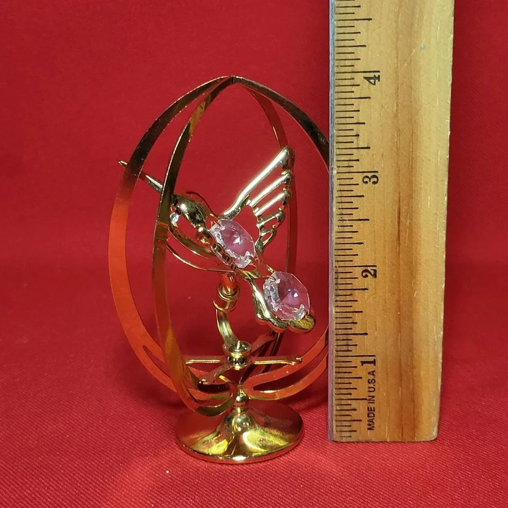 Mascot USA 24K Gold Plated Australian Crystal Hummingbird Figurine Collectible D